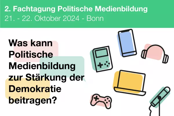 Teaser: Fachtagung Politische Medienbildung. Grafik: Bpb