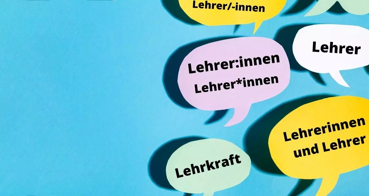 Gendern am Beispiel Lehrer. Die Grafik zeigt verschiedene Gender-Möglichkeiten des Wortes "Lehrer". Grafik: LpB BW | Canva.