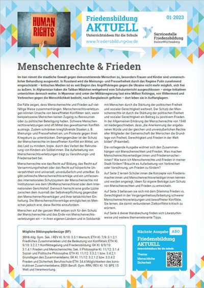 Handreichung Friedensbildung: Frieden und Menschenrechte