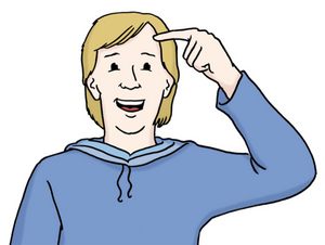 Grafik: Die Person hat etwas verstanden.