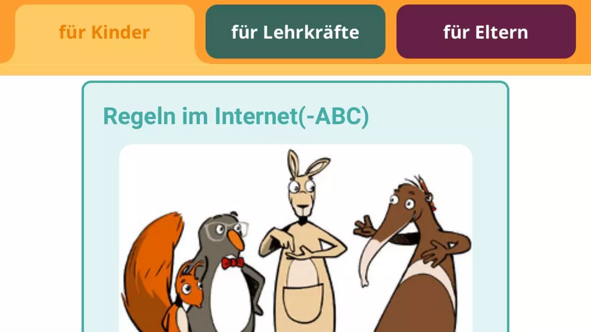 Screenshot: Internetseite InternetABC: Netiquette - nett sein im Internet.