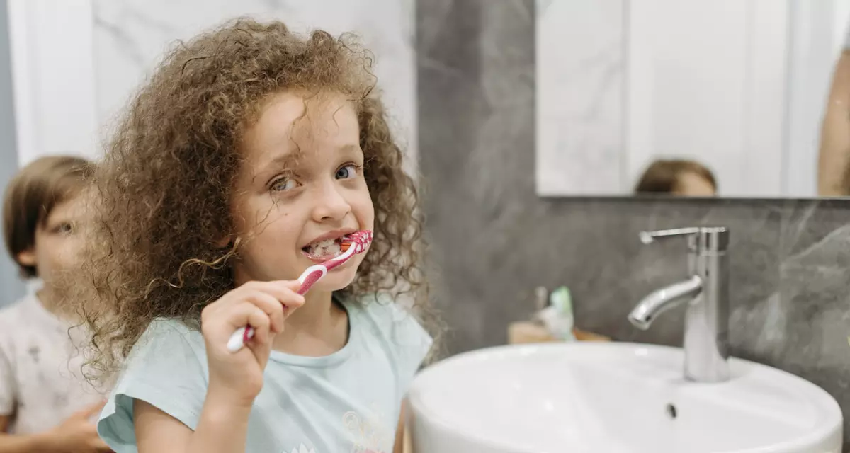 Mädchen beim Zähneputzen