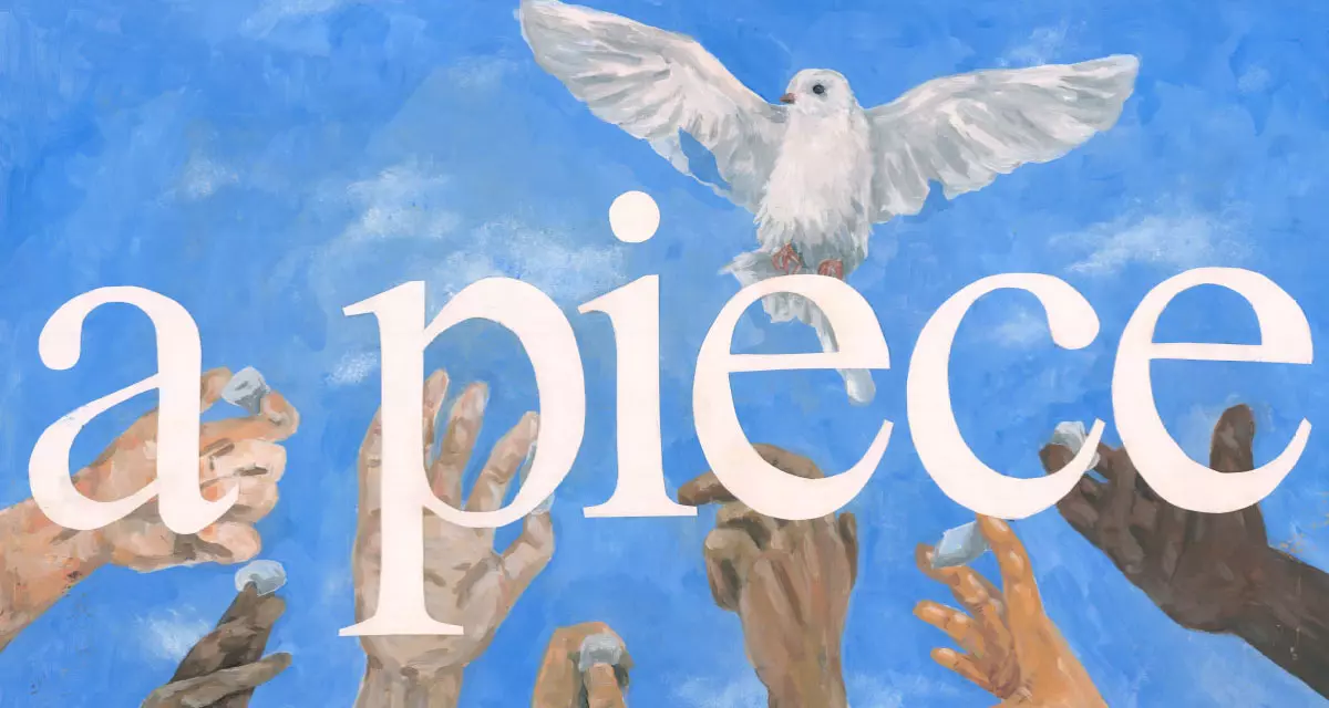 Plakat aus dem 65. Schülerwettbewerb. Frieden in Europa. Plakat: Antonia Kazi, Gymnasium Abtsgmünd