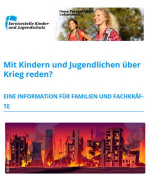 Mit Kindern und Jugendlichen über Krieg reden? Servicestelle Kinder- und Jugendschutz, 2022