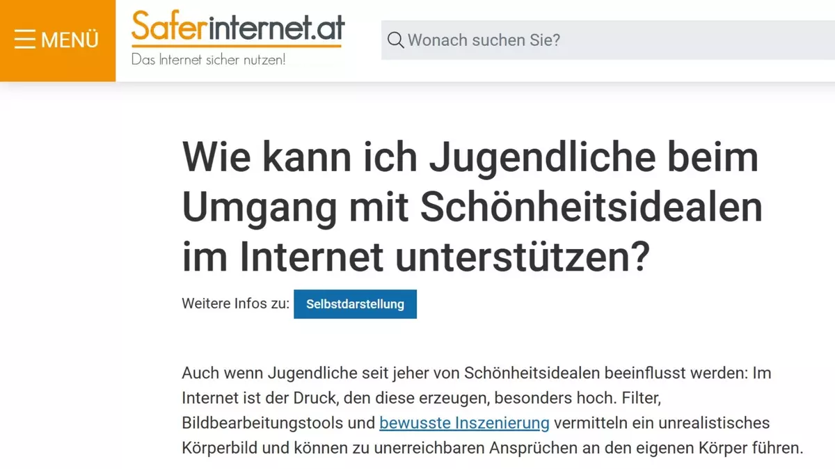 Screenshot Internetseite Saferinternet