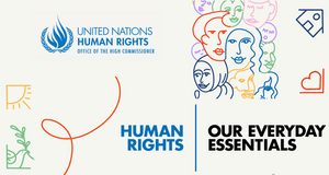 Logo United Nations Human Rights: "Our Everyday Essentials" Foto: Kampagnen 2025, Büro des Hohen Kommissars für Menschenrechte