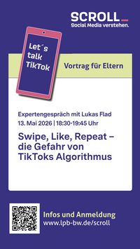 zur Anmeldung zum Expertengespräch mit Lukas Flad über Eveeno. Flyer zum Expertengespräch mit Lukas Flad. Grafik: LpB
