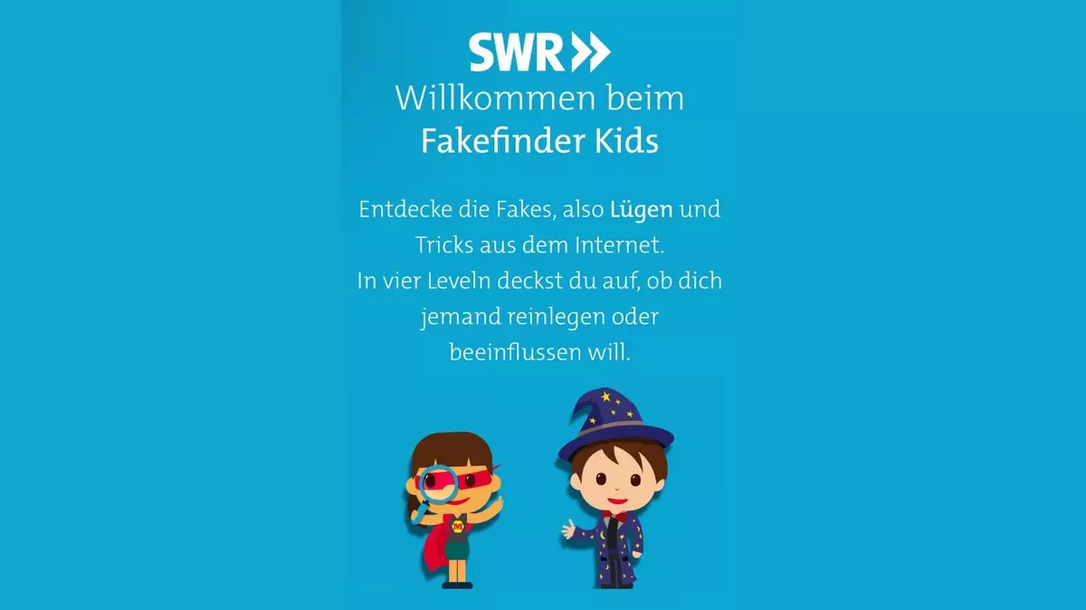 Screenshot Interernetseite "SWR: FakeFinderKids".