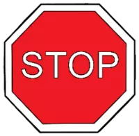 Stop-Schild. Illustration: © Lebenshilfe für Menschen mit geistiger Behinderung Bremen e.V.; Illustrator: Stefan Albers, Atelier Fleetinsel, 2013. 