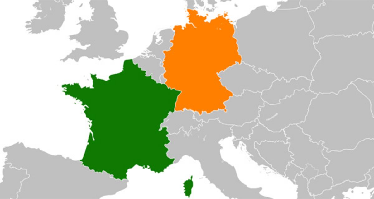 Karte Frankreich und Deutschland. Grafik: Wikimedia /maix, Tintazul, Revolus, BegbertBigg; CC BY-SA 2.5.