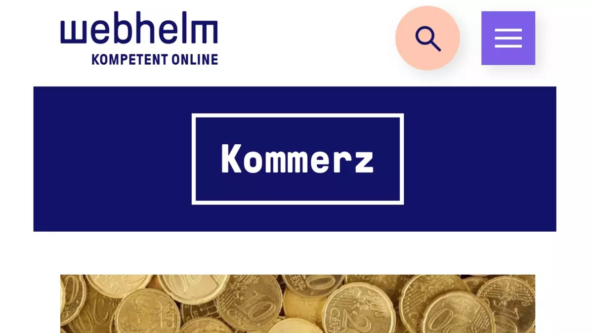 Screenshot Internetseite Webhelm.