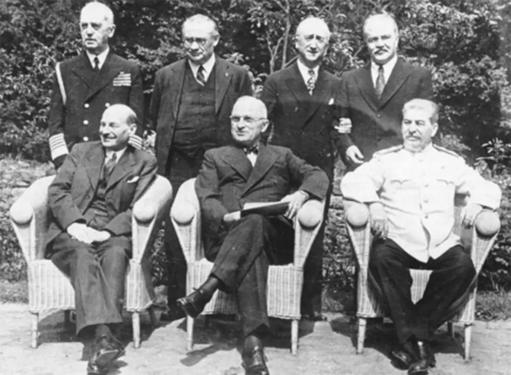 Potsdamer Konferenz der führenden Staatsmänner. Foto: Bundesarchiv, Bild 183-R86965. CC-BY-SA.