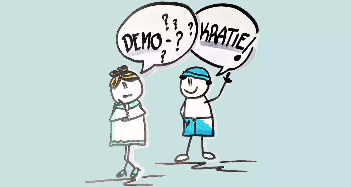 Symbolbild demo-?? kratie!. Grafik: LpB, Angelika Bath