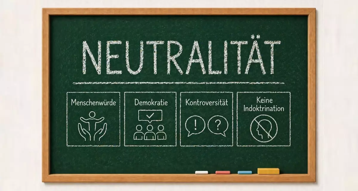 Symbolbild: Mythos Neutralität in der Schule, KI-generiert mit ChatGPT. Neutralität in Schule und Unterricht ist, wie der Verfassungsrechtler Joachim Wieland ebenso deutlich wie zutreffend sagt, ein „Mythos“.