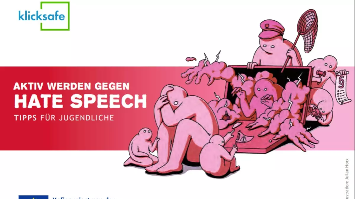 Screenshot Flyer: "Klicksafe: Aktiv werden gegen Hate Speech"