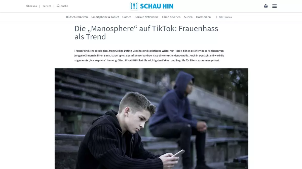 Screenshot Internetseite "Schau hin"