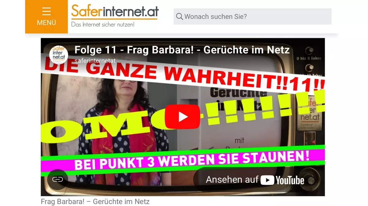 Screenshot Internetseite Saferinternet: Welche Faktenchecker gibt es?