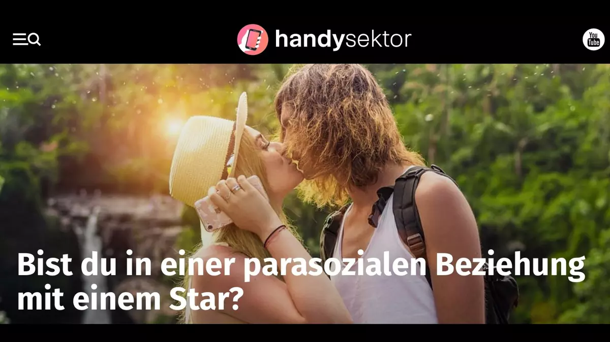 Screenshot Internetseite Handysektor "Artikel: Bist du in einer parasozialen Beziehung mit einem Star?"