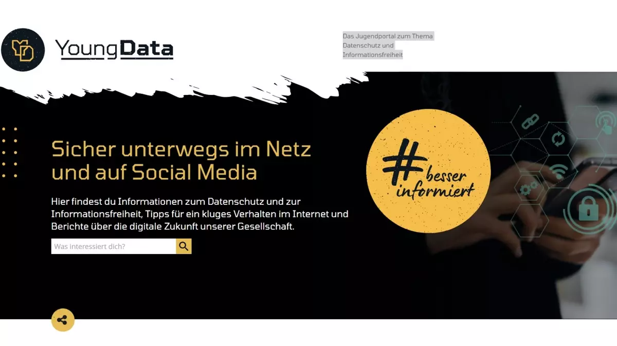 Screenshot Internetseite YoungData