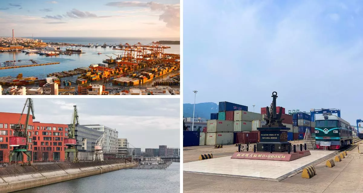 Der Hafen von Piräus in Griechenland und der Duisburger Binnenhafen sind an Chinas neue Seidenstraße angebunden. Ausgangspunkt der neuen eurasischen Landbrücke ist der Hafen von Lianyungang