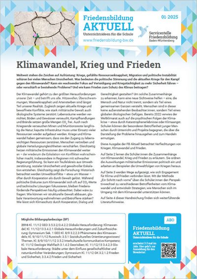 Handreichung Friedensbildung: Klimawandel, Krieg und Frieden