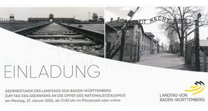 Landtag gedenkt der Opfer des Nationalsozialismus. 27. Januar 2025. Einladungsflyer des Landtags