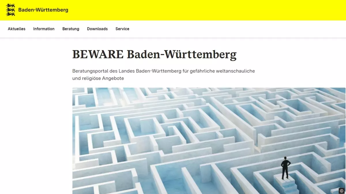 Screenshot Internetseite BEWARE.