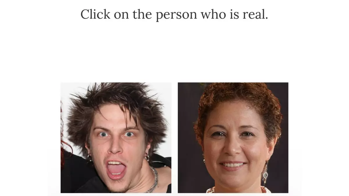 Screenshot Internetseite "Which face is real?" 
