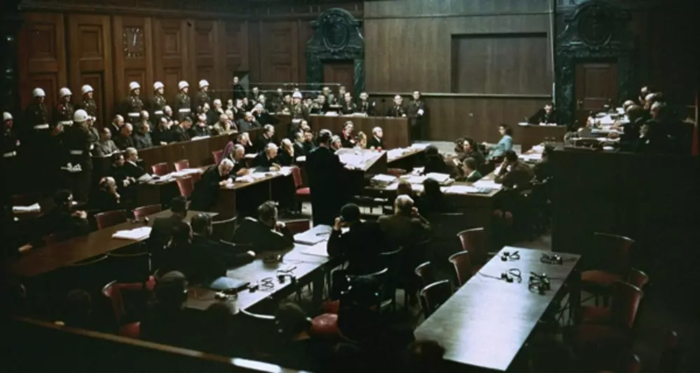 Das Internationale Militärgericht gegen Kriegsverbrecher in Nürnberg. Foto: United States Holocaust Memorial Museum, courtesy of National Archives and Records Administration; public domain. Das Internationale Militärgericht gegen Kriegsverbrecher in Nürnberg. Foto: United States Holocaust Memorial Museum, courtesy of National Archives and Records Administration; public domain.