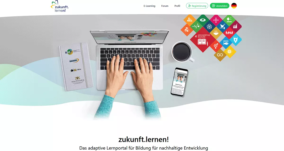Screenshot der BNE-Lernplattform www.zukunftlernen.jetzt