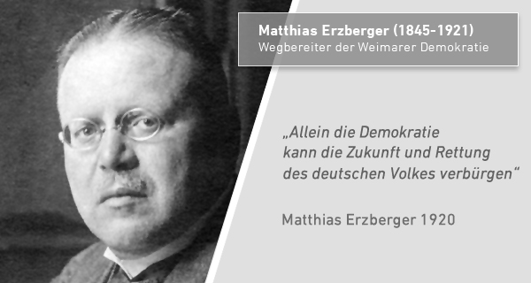 Ausschnitt: Staatssekretär Matthias Erzberger. Foto: © Haus der Geschichte Baden-Württemberg, 2021/0031