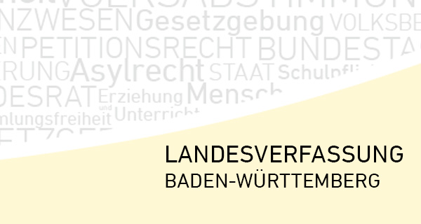 Landesverfassung Baden-Württemberg. Grafik: Titelbild der Landesverfassung BW, LpB