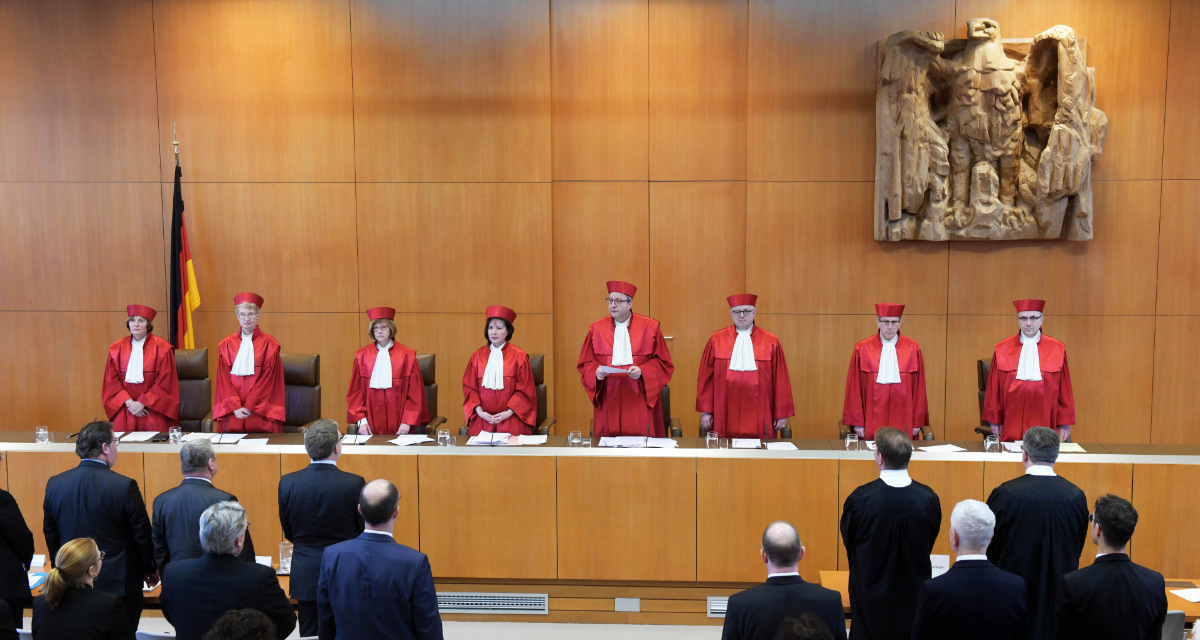 Der Zweite Senat des Bundesverfassungsgericht verkündet das Urteil zum Sterbehilfe-Verbot am 26. Februar 2020. Foto: picture alliance/dpa | Uli Deck, 216697220