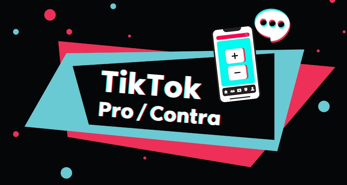 Titelbild für Dossier mit Schrift TikTok Pro/Contra und Smartphone. Grafik: LpB via Canva.