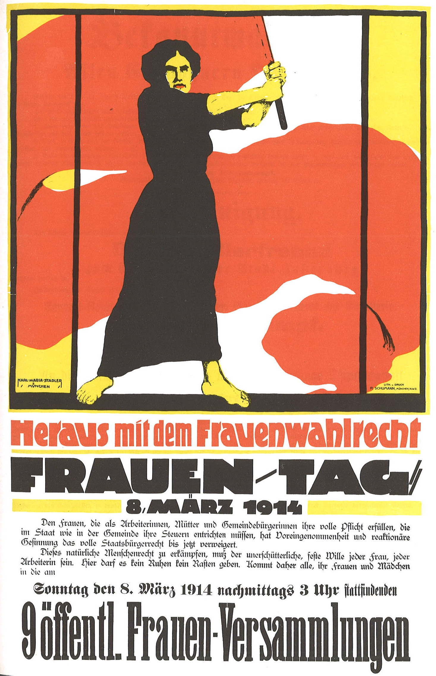 Plakat der proletarischen Frauenbewegung zum Internationalen Frauentag.