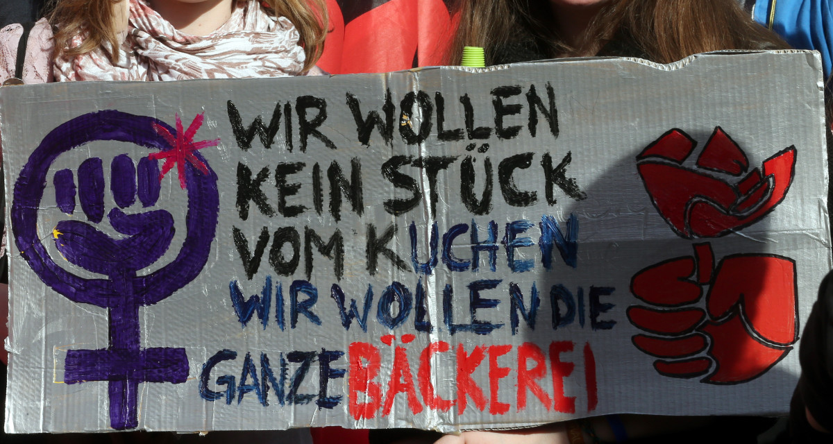 Demonstration zum Internationalen Frauentag. Foto: Wolfgang Kumm/dpa 
