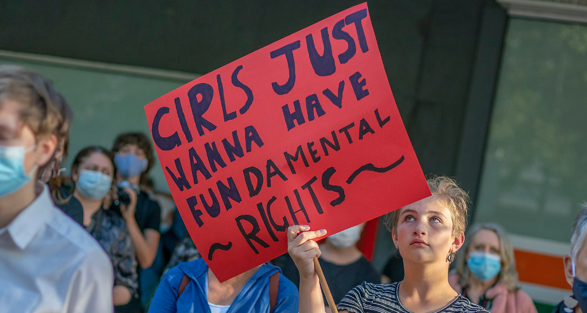 Auch in Australien gibt es am Weltfrauentag eine Vielzahl an Protesten, wie hier in Geelong, Victoria 2021.
