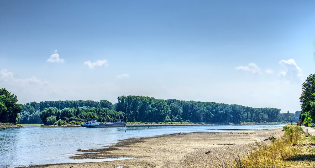 Ausgetrocknetes Flussbett des Rheins. Foto: pixabay | Markus Distelrath