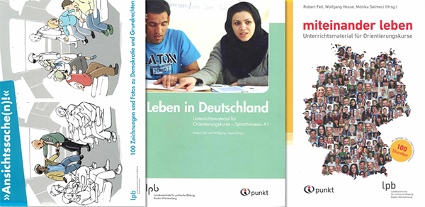Foto: Unterrichtsmaterialien für Orientierungskurse für Migrant:innen.
