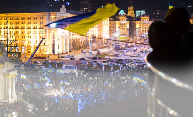 Krieg in der Ukraine. Foto: Euromaidain in Kiew. Wikipedia | Evgeny Feldman | CC BY-SA 3.0 