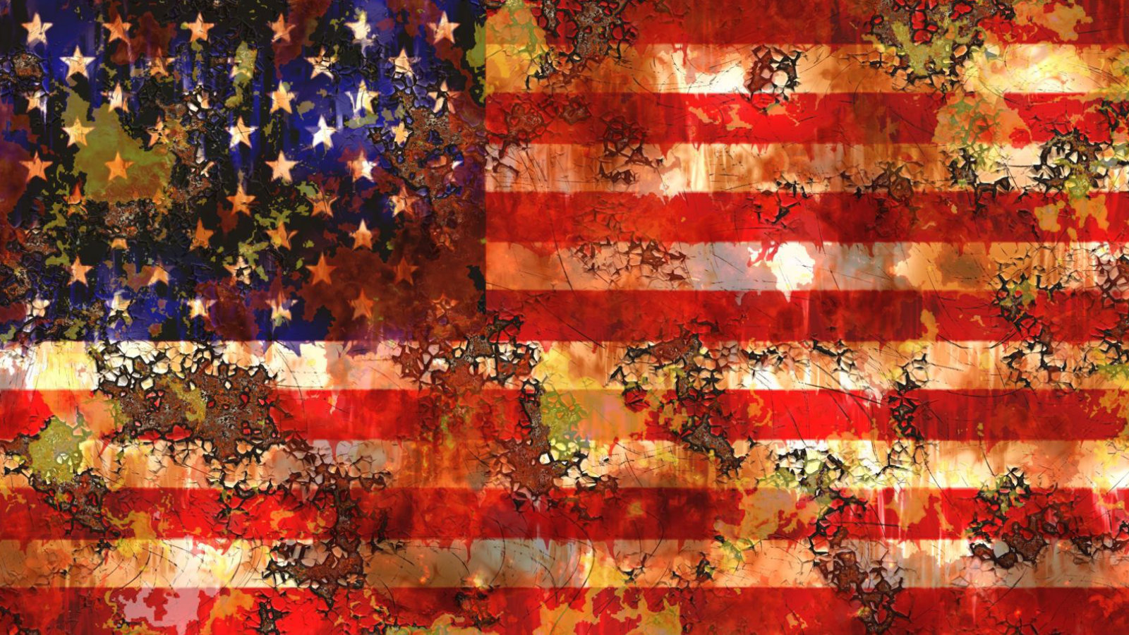 Amerikanische Flagge, rostig