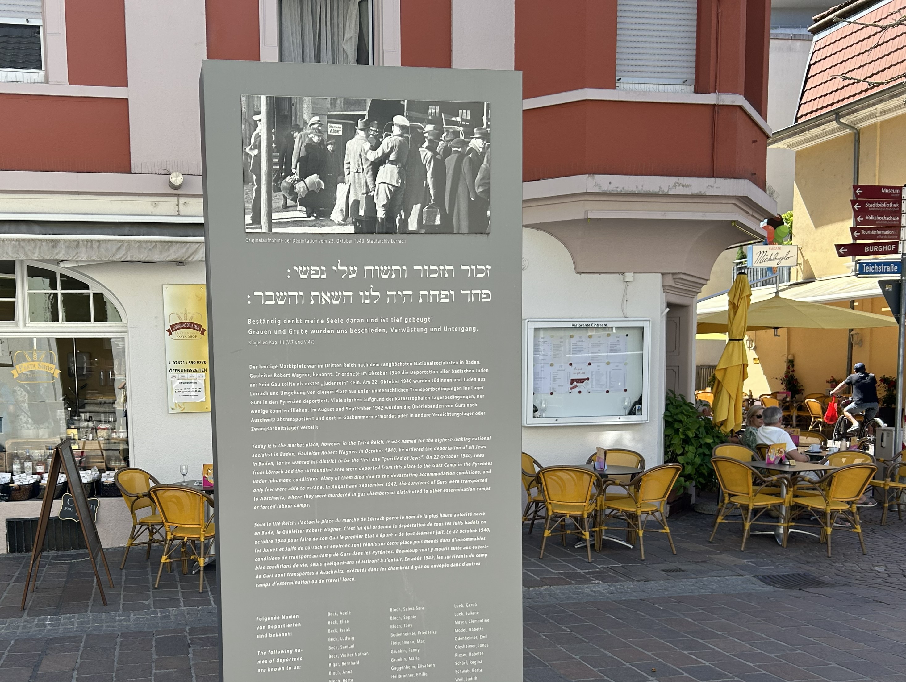 Gedenkstele in der Teichstraße Lörrach / Quelle: Foto: Stadt Lörrach Gedenkstele in der Teichstraße Lörrach