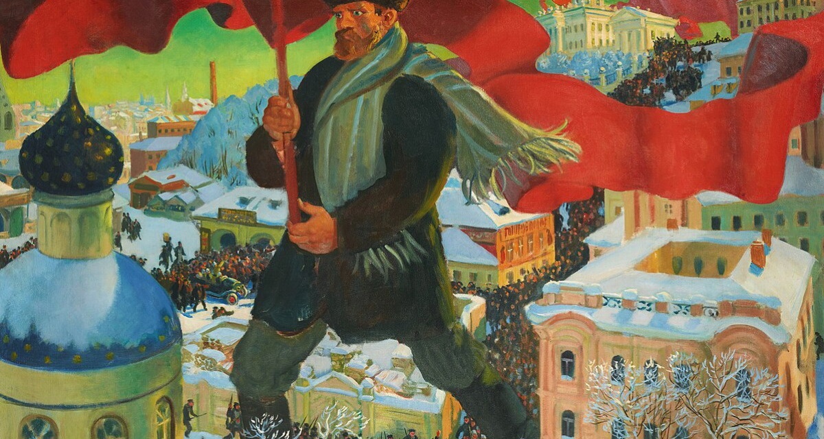 Boris Michailowitsch Kustodijew, "Bolschewik", 1920 | Wikipedia | gemeinfrei