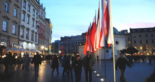 Nationalflaggen in Polen, Foto: Anna Vogel, LpB BW